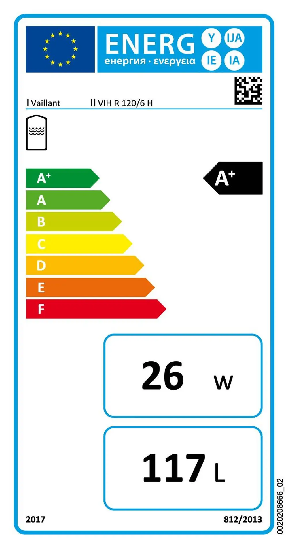 Vaillant-uniSTOR-VIH-R-120-H-WW-Speicher-117-l-rund-stehend-0010015928_0010015928 Energieeffizienzklasse A+